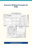 Summer writing prompts for kids printable cover bundle with elementary story templates