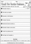 Teacher Appreciation Week 1st grade sentence writing worksheet
