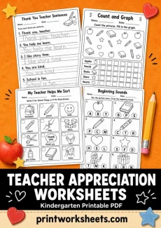 Teacher Appreciation Worksheet - Teacher Appreciation Week Worksheets for Kindergarten – Free Printable PDF Activities | Free Printable