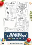 Teacher Appreciation Week worksheets for preschool printable PDF