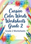 Cursive Color Words Worksheets | Free Printable PDF for Grade 2