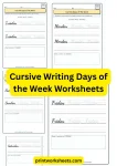 Cursive Writing Days of the Week Worksheet | Free PDF