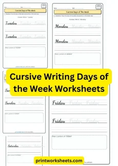Cursive Writing Worksheet - Cursive Writing Days of the Week Worksheet | Free PDF | Free Printable