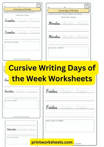 Cursive Writing Days of the Week Worksheet | Free PDF