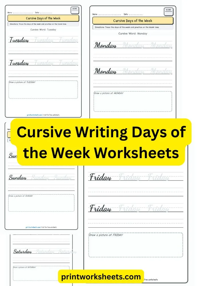 Cursive Writing Worksheet - Cursive Writing Days of the Week Worksheet | Free PDF | Free Printable