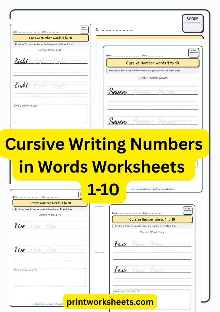 Cursive Writing Worksheet - Cursive Writing Numbers in Words Worksheets | Free PDF | Free Printable