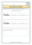 Friday cursive writing practice worksheet for Grade 3
