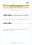 Saturday cursive writing practice worksheet for Grade 3