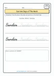 Sunday cursive writing practice worksheet for Grade 3