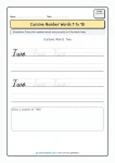 Cursive writing numbers in words worksheet for number Two