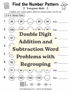 Double Digit Addition Worksheet - Double Digit Addition and Subtraction Word Problems with Regrouping | Free Printable