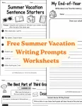 summer vacation writing prompts worksheets for grade 3