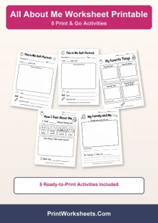 Back to School Worksheets Worksheet - Free All About Me Worksheet Bundle – Back to School PDF | Free Printable
