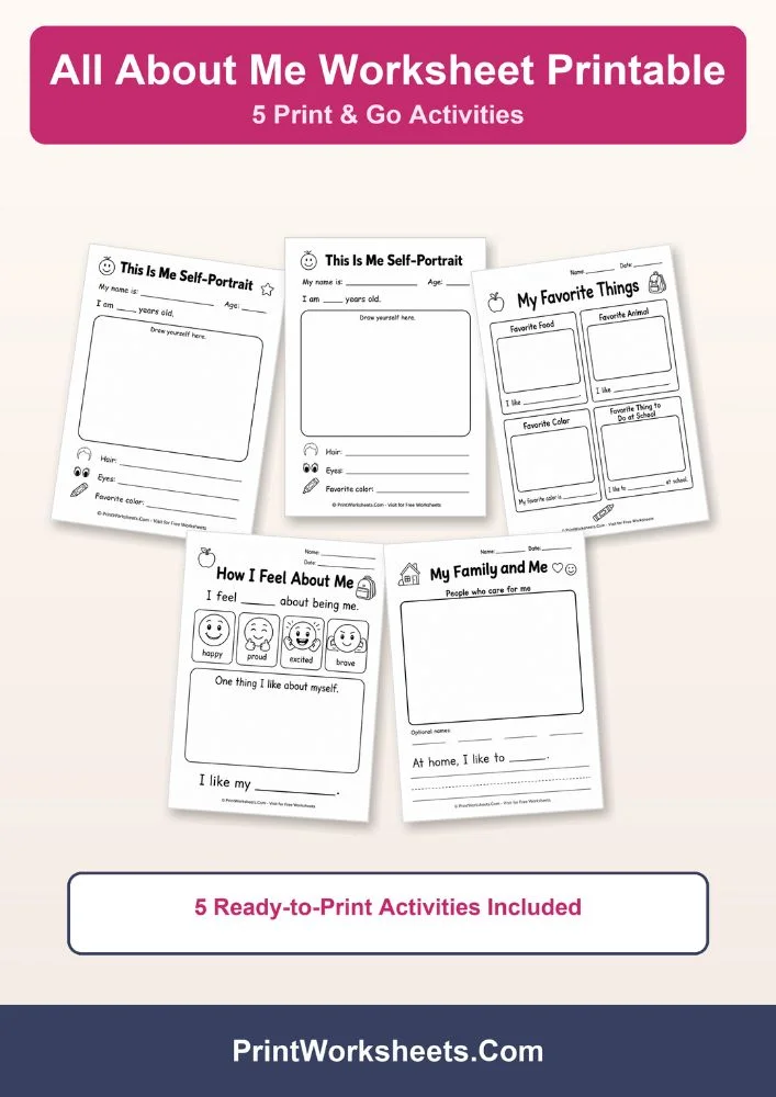 Back to School Worksheets Worksheet - Free All About Me Worksheet Bundle – Back to School PDF | Free Printable