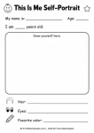 All about me worksheet printable self portrait and personal traits tracking sheet