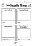 All about me worksheet printable my favorite things drawing panel for food animal and color