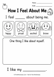 All about me worksheet printable how I feel emotion tracker with faces to color