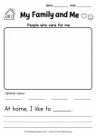 All about me worksheet printable my family and me house drawing lane with writing prompt