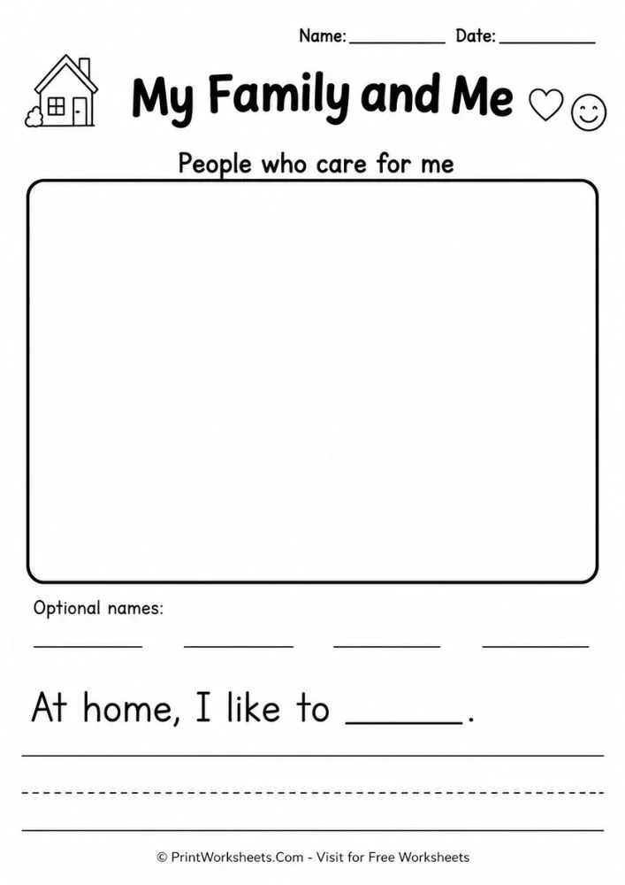 all-about-me-worksheet-printable-page-5 All about me worksheet printable my family and me house drawing lane with writing prompt