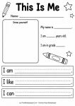 All about me worksheets for kids free pdf