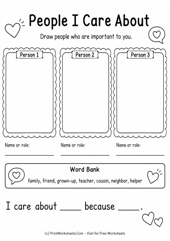 All about me worksheets for kindergarten drawing page