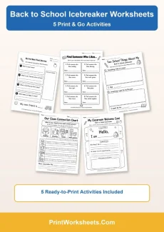 Back to School Worksheets Worksheet - Back to School Icebreaker Worksheets: 5 Free Printables | Free Printable