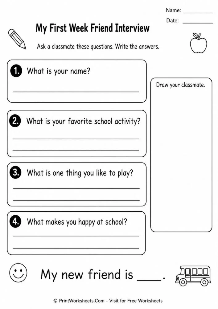 Classroom welcome card intro activity