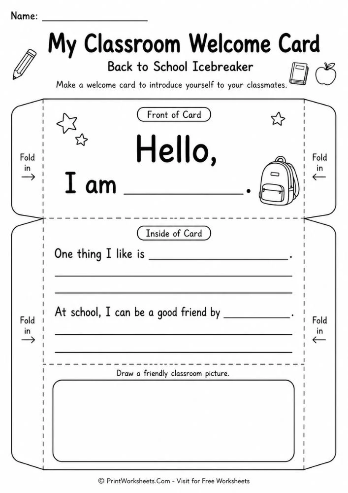 Back to School Icebreaker Worksheets: 5 Free Printables - Worksheet Image