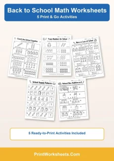 Back to School Worksheets Worksheet - Free Printable Back to School Math Worksheets (PDF) | Free Printable