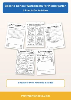 Back to School Worksheets Worksheet - Free Printable Back to School Worksheets for Kindergarten | Free Printable