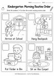 Kindergarten morning routine worksheet