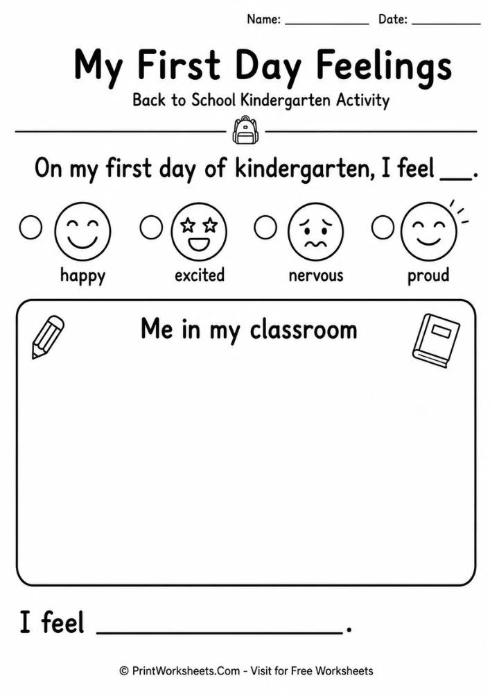 Free Printable Back to School Worksheets for Kindergarten - Worksheet Image