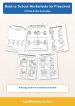 Preschool back to school worksheets