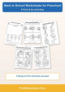 Back to School Worksheets Worksheet - Free Printable Back to School Worksheets for Preschool | Free Printable