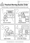 Preschool morning routine order worksheet