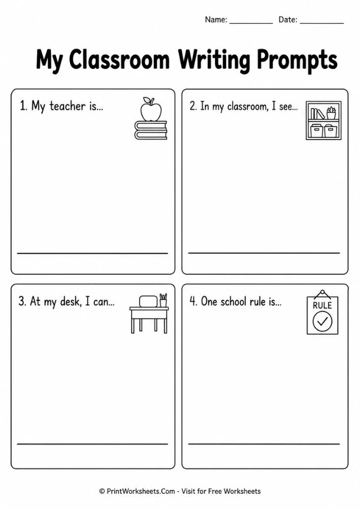 Classroom observation writing prompts