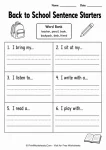 Back to school sentence starters