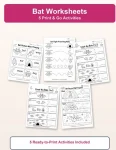 Free printable bat worksheets pack