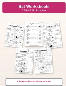 Halloween Worksheets Worksheet - 5 Free Printable Bat Worksheets (PDF for Kids) | Free Printable