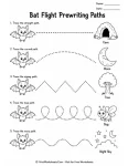 Bat flight prewriting paths printable