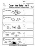 Kindergarten bat counting practice page