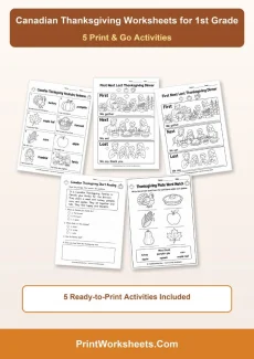 Thanksgiving Worksheets Worksheet - Free Printable Canadian Thanksgiving Worksheets for 1st Grade | Free Printable