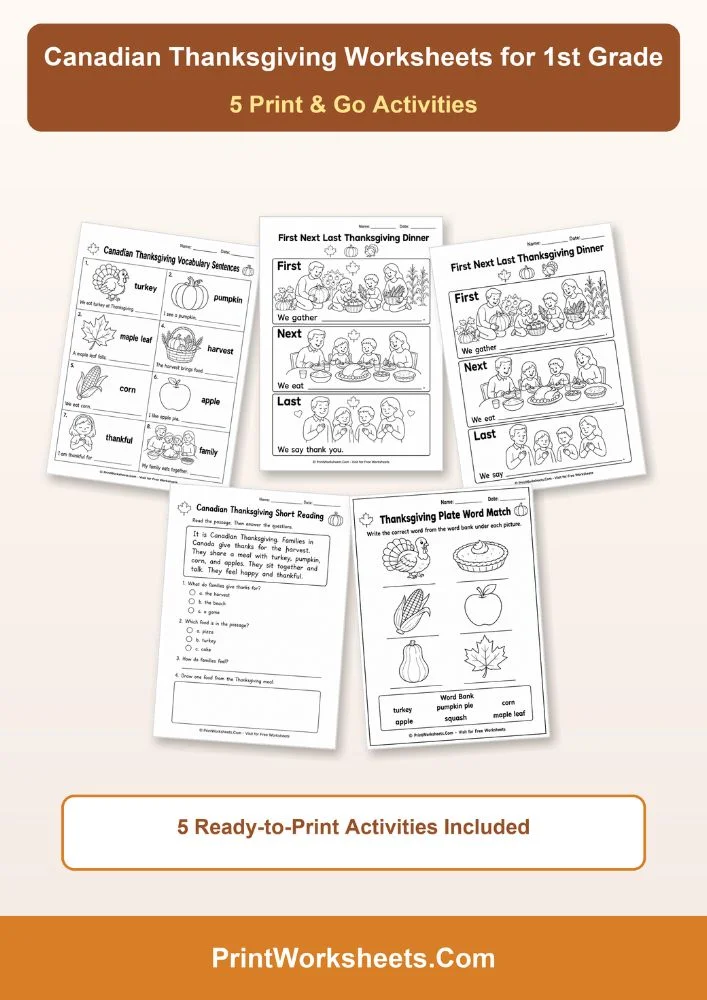 Thanksgiving Worksheets Worksheet - Free Printable Canadian Thanksgiving Worksheets for 1st Grade | Free Printable