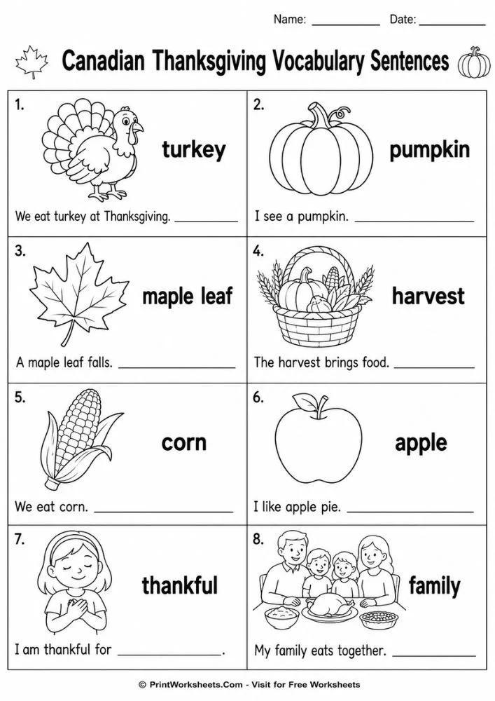 canadian-thanksgiving-worksheets-for-1st-grade-page-1 Canadian Thanksgiving word match worksheet