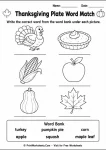 Thanksgiving word math worksheet