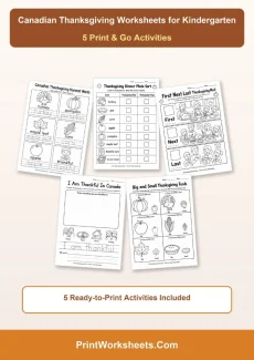 Thanksgiving Worksheets Worksheet - Free Canadian Thanksgiving Worksheets for Kindergarten | Free Printable