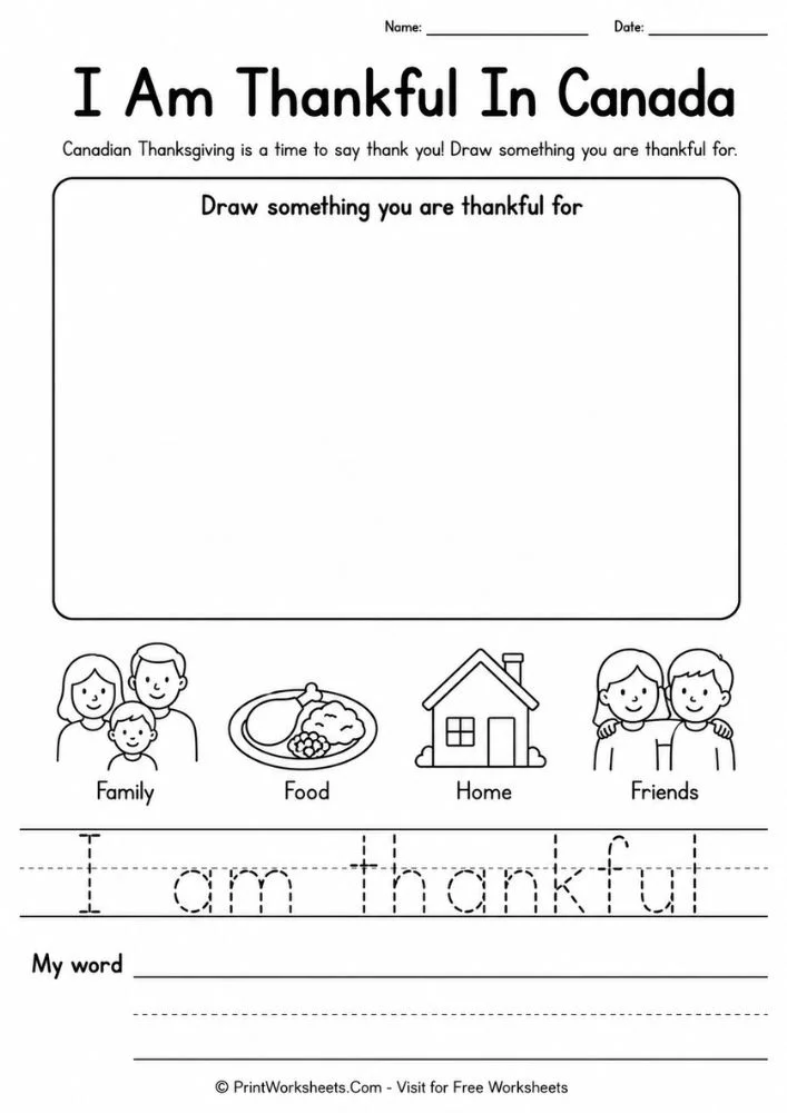 canadian-thanksgiving-worksheets-for-kindergarten-page-4 Canadian Thanksgiving gratitude writing prompt