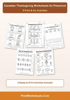 Thanksgiving Worksheets Worksheet - Free Canadian Thanksgiving Worksheets for Preschool | Free Printable