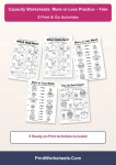 Printable capacity worksheets more or less practice worksheets