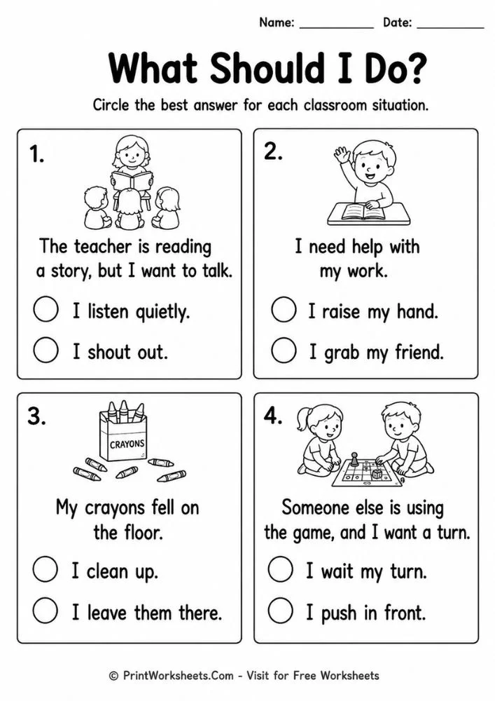 What should I do worksheet